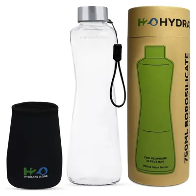 Produktbild von Glasflasche, 750 ml, aus Borosilikatglas, auslaufsicher, für kohlensäurehaltige Getränke