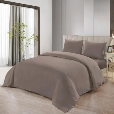 Produktbild von Lavella Bettwäsche-Set braun 200 x 220 cm, 4-teilig aus Microfaser