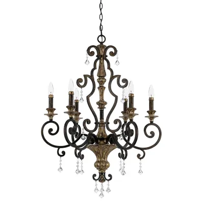 Image de Lustre, lampe à suspendre, cristaux d'acier, D 71,1 cm