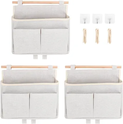 Produktbild von Hängende Organizer 3 Stück, Wandlagerung, Beige, für Zuhause