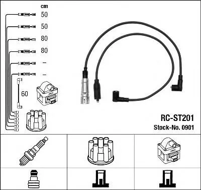 Produktbild von NGK 0901 Zündkabelsatz Zündleitungssatz für VW GOLF III (1H1) GOLF III Variant (1H5)