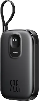 Zdjęcie produktu dla Powerbank Joyroom Jr-Pbf18 22.5W 10000Mah Z Wbudowanym Kablem Lightning + Kabel Usb-C 0.25 Cm  - Czarny