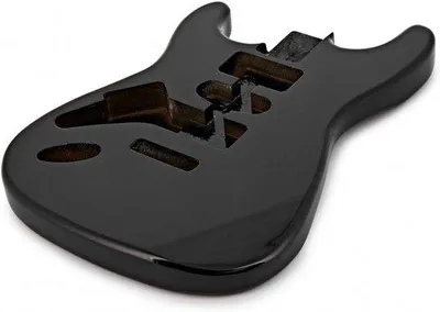 Produktbild von Elektrische Gitarre - Basswood Körper - Schwarz - Voorgeschnittene Saitenlöcher - Musikbau