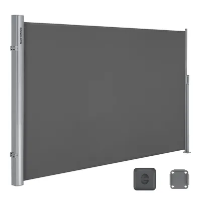 Obrázek produktu pro SONGMICS Hliníková boční markýza 200 x 400 cm 280 g/m² výsuvná ochrana proti slunci pro balkon a terasu antracitová ASG201G04