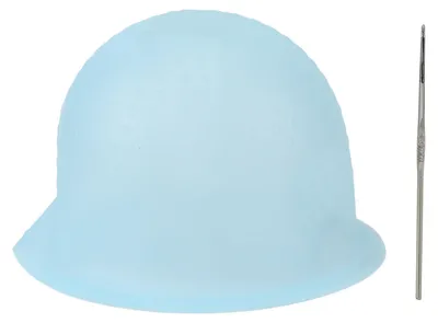 Produktbild von Haar-Highlight-Kappe mit Hakennadel, Silikon-Färbung, für Zuhause, Salon, transparenter Farbstoff, Blau