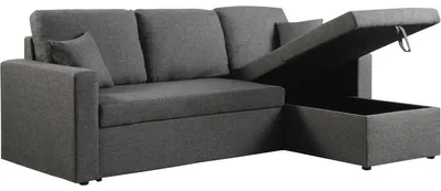 Produktbild von Ecksofa reversibel mit Schlaffunktion und Stauraum "Alain" - 3-Sitzer - Grau