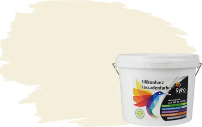 Produktbild von RyFo Colors Silikonharz Fassadenfarbe Lotuseffekt Trend Weißtöne Alabasterweiß 3l  - bunte Fassadenfarbe, weitere Weiß Farbtöne und Größen erhältlich, Deckkraft Klasse 1