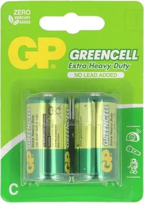 Productafbeelding van 1x Batterij: Zink-koolstof C 1,5V GREELL. Aantal batterijen: 2. Type batterijen: 14G-U2