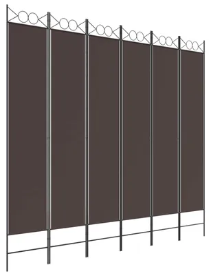 Zdjęcie produktu dla Parawan 6-panelowy, brązowy, 240x220 cm, tkanina
