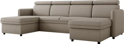 Produktbild von MIRJAN24 Wohnlandschaft Barcelo U, Wohnzimmer Ecksofa mit zwei Bettkästen und Schlaffunktion, Einstellbare Kopfstützen, 284x166x84-96 cm (Farbe: Enjoy New 03)