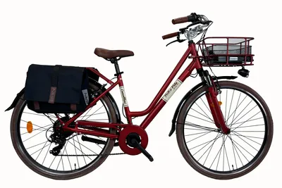 Produktbild von Elektro-Stadtfahrrad Dolce Vita by Canellini CITY 28" frau mit taschen - Rot