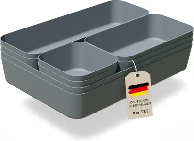 Produktbild von VMbathrooms Schubladen Organizer Set für jeden Bedarf | Praktische Schreibtisch Sortierboxen | Schubladentrenner – Ihr idealer Ordnungshelfer