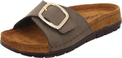 Produktbild von Rohde Damen Pantolette Leder Klettverschluss Memoryfußbett Rodigo-D 5875, Größe:39 EU, Farbe:Grün