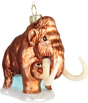 Immagine prodotto di BRUBAKER Mammut in vetro - Dipinto a mano - Elefante dell'età della pietra - Decorazioni per l'albero di Natale divertenti - Decorazioni natalizie per l'albero di Natale