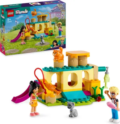 Produktbild von LEGO Friends Abenteuer auf dem Katzenspielplatz, Set mit Spielzeug-Tieren und Figuren, darunter Olly, Liann und 2 Katzenfiguren, Geschenk für Mädchen und Jungen ab 5 Jahren 42612
