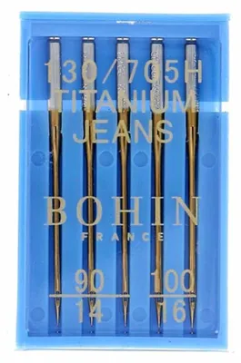 Maschinennadeln Titanium Jeans, 5 Stück, Größen 90-100