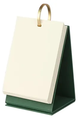 Zdjęcie produktu dla Kalendarz biurkowy, notes, zeszyt luźnych kartek, segregator spiralny, 180 kartek, kolor zielony, wymiary 14,5 x 9,8 cm