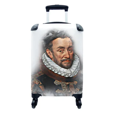 Produktbild von MuchoWow® Koffer Handgepäck Trolley Rollkoffer Kleine Reisekoffer mit 4 Rollen - Wilhelm von Oranien - Adriaen Thomasz - Turm - Cabin Size < 55x40x23 cm & 55x40x20 cm - Fotokoffer - Kabinenkoffer - Boardgepäck - Reise-Box - Reisekoffer - Reisegepäck - Koffer mit Bild - Trolley für Kinder