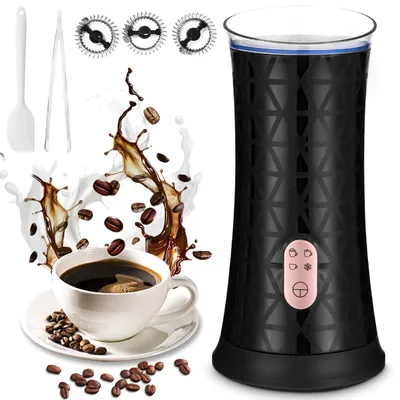 Produktbild von Großer elektrischer Milchaufschäumer, kalt & warm, schwarz, für Kaffee & Latte