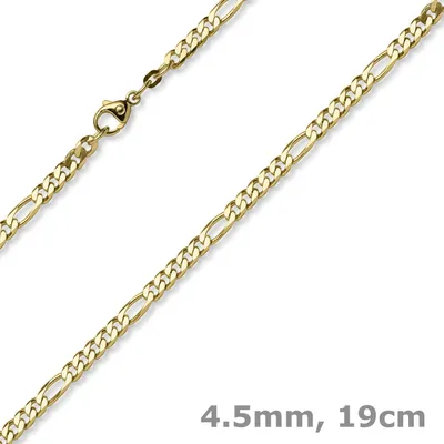 4-5mm-Armband-Figaro-Kette-585-Gelbgold-19cm
