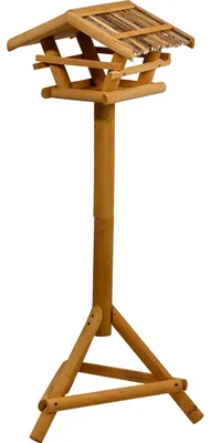 Productafbeelding van Solidchoice - Houten Vogelvoederhuis met Standaard, 44 x 44 x 101 cm