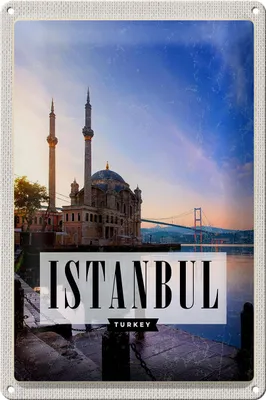 Produktbild von Blechschild Reise 20x30cm Istanbul Turkey Moschee Meer
