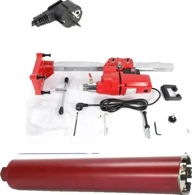 Produktbild von Diamantbeton-Kernbohrer, 112mm Größe, 4mm Wandstärke, 410mm effektive Bohrtiefe, flache und große Wandzähne, Paketgewicht 3,55kg