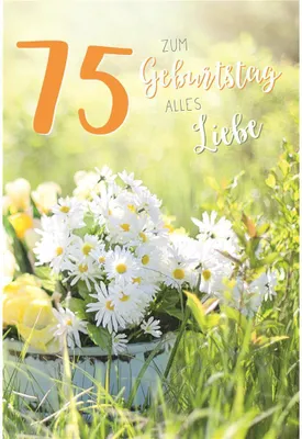 Produktbild von 75 . Geburtstag - Karte mit Umschlag - Blumen