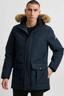 Produktbild von 11 Project PRDuffin Herren Winterparka Parka Winterjacke mit hochabschließendem Kragen und abnehmbarem Kunstfell an der Kapuze