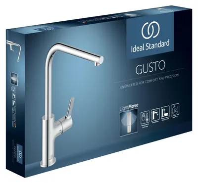 Productafbeelding van Keukenmengkraan GUSTO, L-boog, uitlooplengte 232mm, chroom