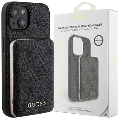 Zdjęcie produktu dla Zestaw Guess 4G Metal Logo do iPhone 15 czarny
