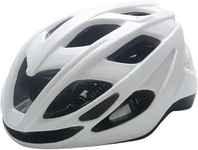 Image de Casque de vélo pour adultes - Casque de sécurité pour vélo - Pour une pratique du vélo en toute sécurité - Avec éclairage - Réglable - Blanc
