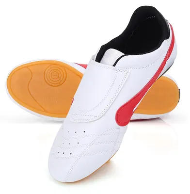 Obrázek produktu pro Omgoods – Taekwondo boty – Uni sportovní boty – Lehké a prodyšné – Bílé a červené – Vhodné pro děti i dospělé – Ideální pro Kung Fu…