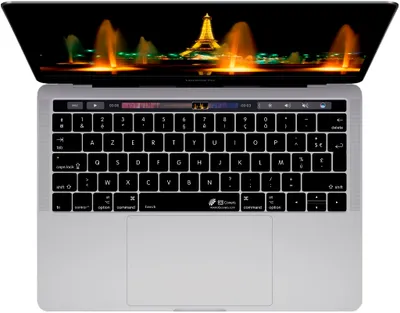 Produktbild von Tastatur Cover Französisch Schwarz für MacBook Pro 13"/15" ab 2016