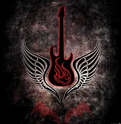 Produktbild von Gitarren Kunstdruck Bild - Guitar Heaven, Metal (70 x 70 cm)