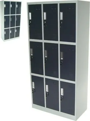Produktbild von Spind 9-Fächer Neunerspind Garderobenschrank Umkleidespind Metall Schrank 57023