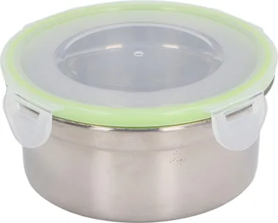 Produktbild von Lebensmittelbehälter aus Edelstahl 304, auslaufsicher, rund, zur Aufbewahrung von Mittagessen mit luftdichtem Deckel, für Camping, Picknick, Reisen, g