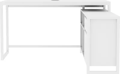 Image de Bureau d'angle DENVER 37A, Blanc, 139 x 139 x 75 cm, Modulable, Avec Rangement