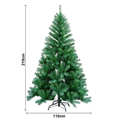 Obrázek produktu pro VINGO Vánoční stromek flocking Vánoční stromek PVC 210cm stromek umělá jedle zelená