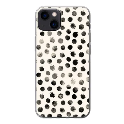 Produktbild von MuchoWow® Handyhülle Schutzhülle Hülle für iPhone 13 Polka dots - Schwarz - Weiß Silikon Softcase Handy Hülle - Karteninhaber