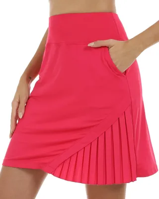 Produktbild von Damen Sport Tennisrock mit Innenshorts und Taschen - Rosa