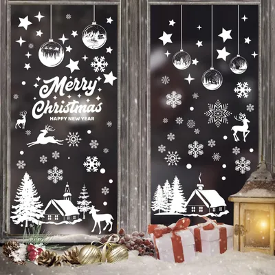 Productafbeelding van Raamdecoratie Kerst, Zelfklevende Sneeuwvlokken, 9 Bladen