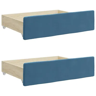 Produktbild von Bettschubladen 2 Stk. Blau Holzwerkstoff und Samt