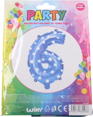 Image de Ballon gonflable - numéro 6 bleu