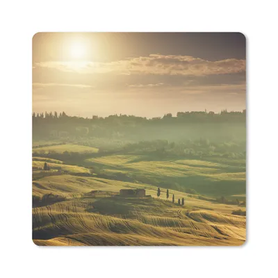 Produktbild von MuchoWow® Mauspad Mousepad Toskana - Landschaft - Sonne 30x30 cm - Mousepads - Maus Mat - Pad - Mausunterlage - Gaming