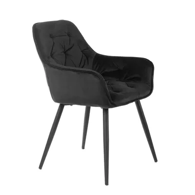 Obrázok produktu pre HOMLA FLOSSI velúrové kreslo čierne 57x63x84 cm