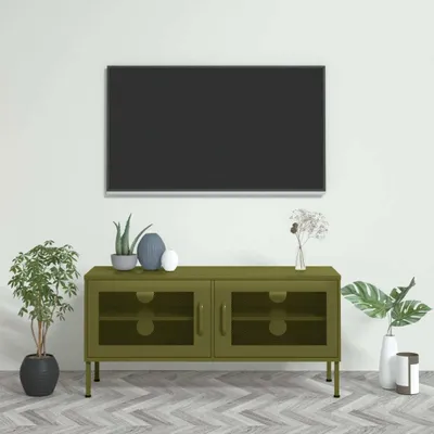 Immagine prodotto di Maison Exclusive - Mobile TV verde oliva 105x35x50 cm acciaio