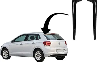 Zdjęcie produktu dla Tylny spojler bagażnika do VW Polo AW MK6 2018-up czarny błyszczący.