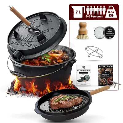 Zdjęcie produktu dla Gusskönig Wypalany zestaw Dutch Oven 7 l bez nóżek