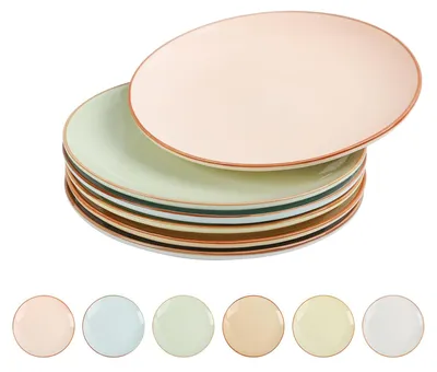 6er-Set Dessertteller, Keramik, bunt, 20 cm, spülmaschinengeeignet
